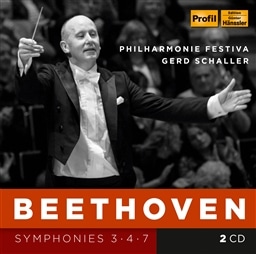 Beethoven : Symphonies Nos. 3, 4 & 7 / Gerd Schaller, Philharmonie Festiva (2013 & 2014 LIVE) [2CD] [A]