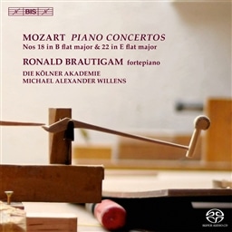 [c@g : sAmt SȃV[Y 6W (Mozart : Piano Concertos Nos 18 in B flat major & 22 in E flat major / Ronald Brautigam (fortepiano) , Die Kolner Akademie , Michael Alexander Willens) [Hybrid SACD] [A]